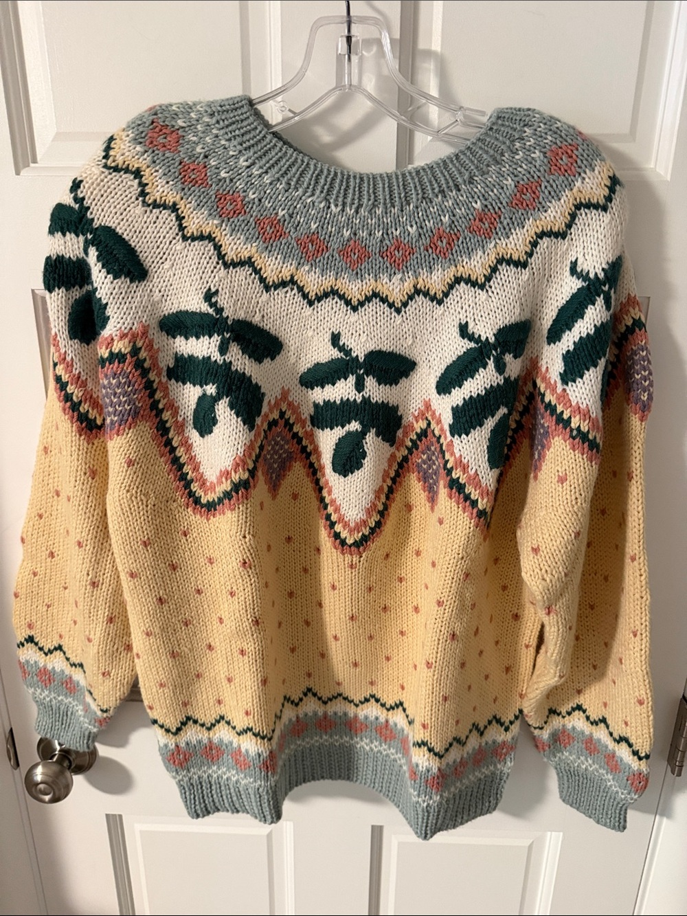 Vintage 90s Tarazzia Chunky Knit
Pastel Fair Isle Sweater Cottagecore Medium